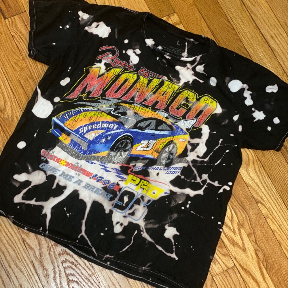 Race to Monaco graphic t-shirt.